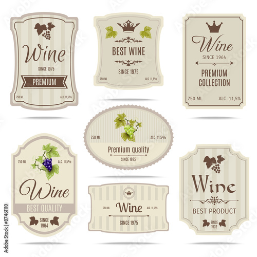 Wine labels set