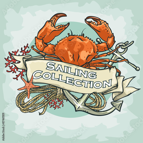 Nautical Label with sample text, Sailing Collection