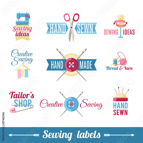 Sewing labels pictograms  collection
