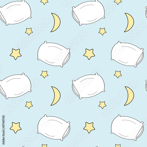cute cartoon pillow seamless vector pattern illustration for kids