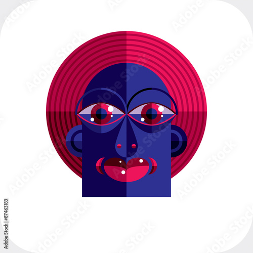 Avant-garde avatar, personality face created in cubism style.