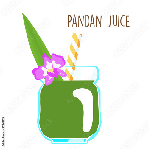 fresh green aromatic pandanus leaf juice vector