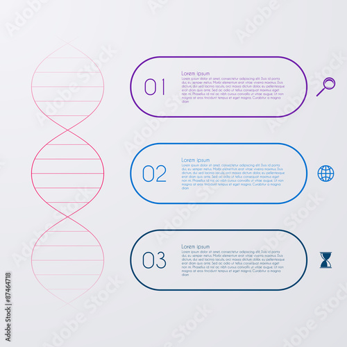 Vector illustration of a DNA molecule infographics