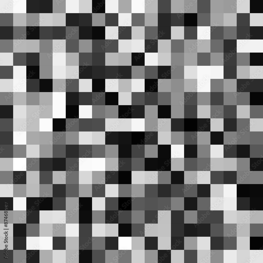 Fototapeta premium Abstract grayscale pixels noise mosaic pattern