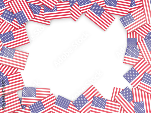 Frame with flag of united states of america