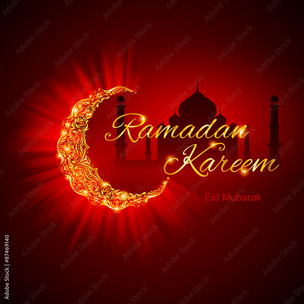 Greeting card of holy Muslim month Ramadan