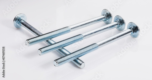 Group of screw-bolts on white background.