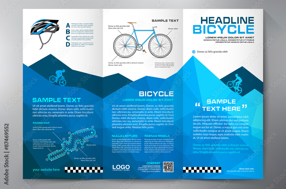 Fototapeta premium Brochure leaflet design tri-fold template.