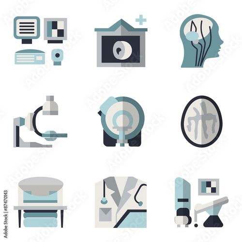 MRI blue and black flat icons