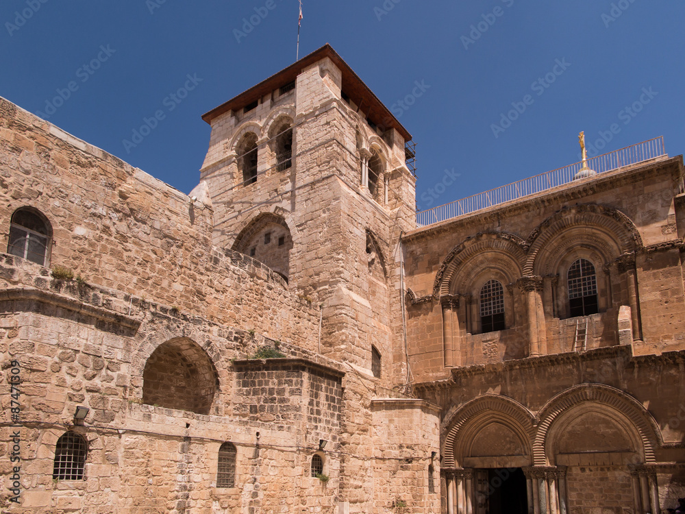  the entrance to the Church of the Holy Sepulchre.  Jerusalem,