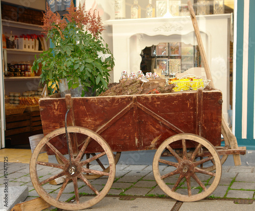 Cart with a plant