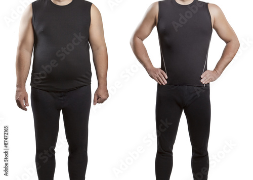 Male before and after. A healthy lifestyle