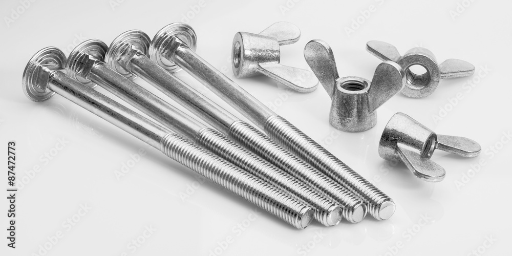 Group of screw-bolts on white background. Group of screw-bolts on white background.