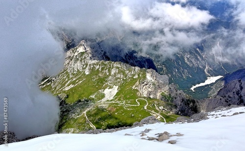 View of the valley in Julian Alps, Slovenia
