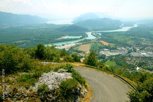 Culoz, le rhône et le Lac du Bourget depuis le Grand Colombier