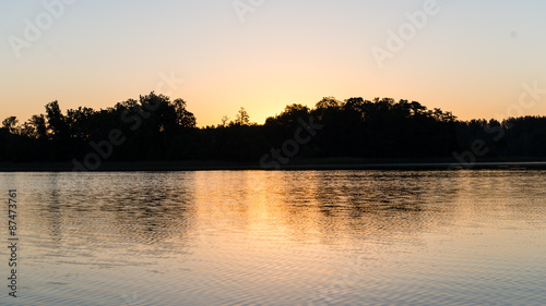 symmetric reflections on calm lake