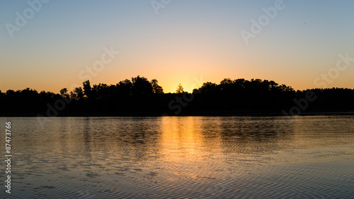 symmetric reflections on calm lake