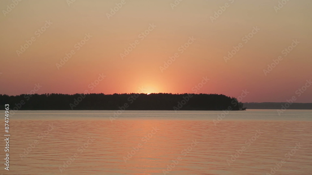river sunset with seagul river sunset with seagul