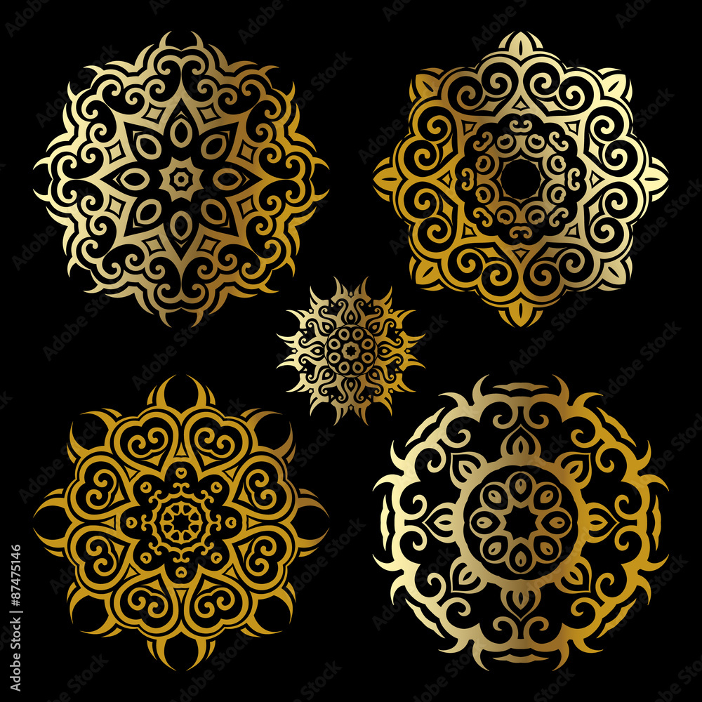 Gold mandala set Gold mandala set