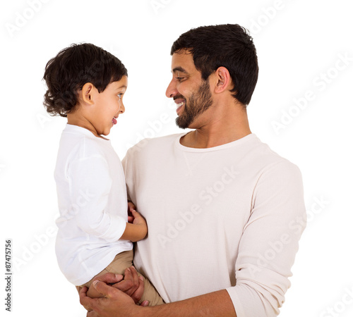 little indian boy with his father