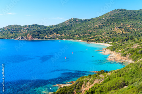 Beautiful bay with azure sea water near Cargese town, Corsica island, France © pkazmierczak