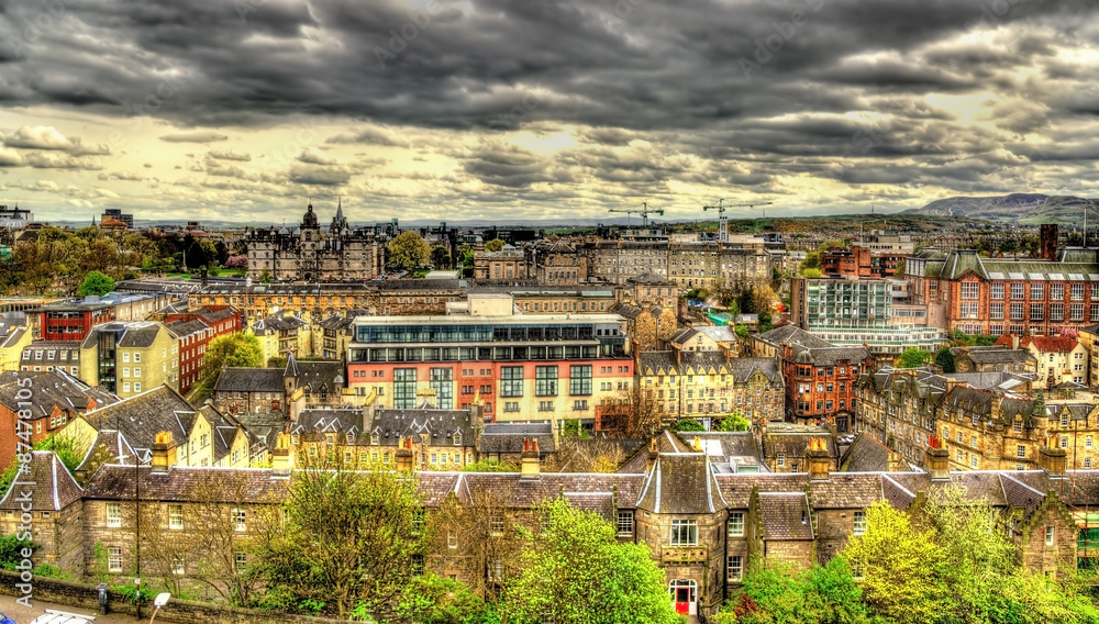 View of the city centre of Edinburgh from the Castle