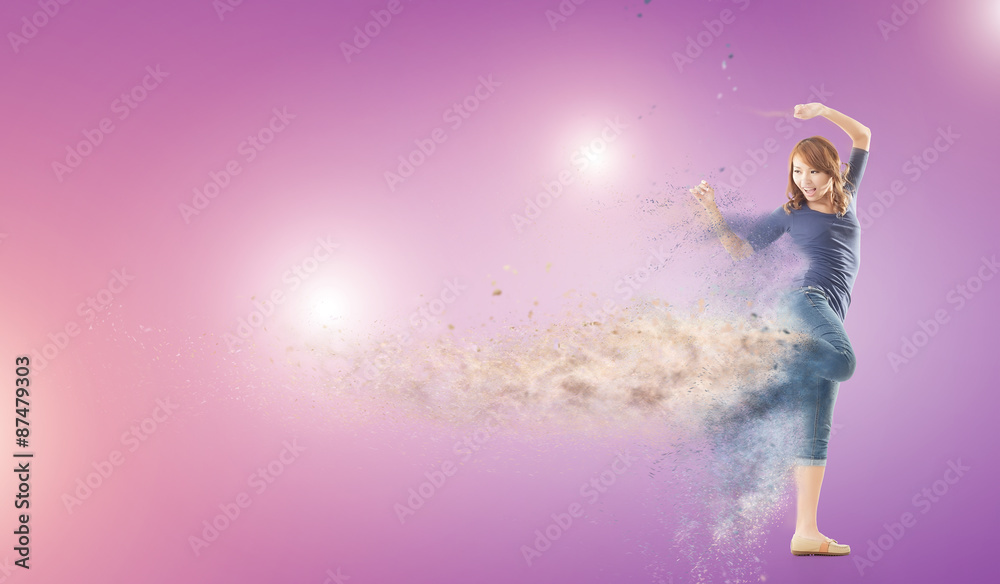 Obraz premium Excited Asian woman