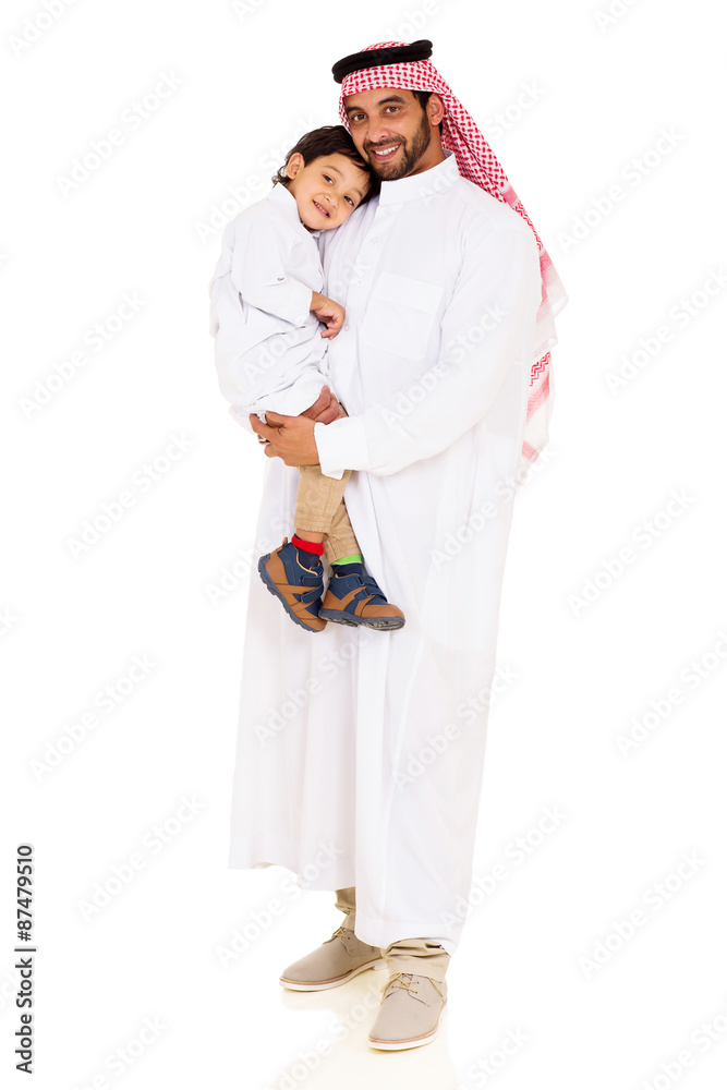 young arabian father and son