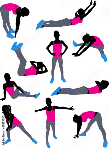 woman workout collection - vector