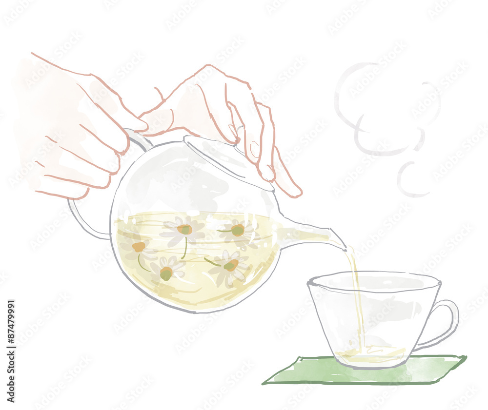 お茶を注ぐイメージ Stock イラスト Adobe Stock