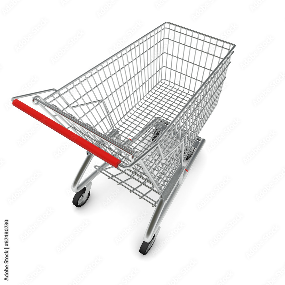 Metal shopping cart, top view Stock Illustration | Adobe Stock