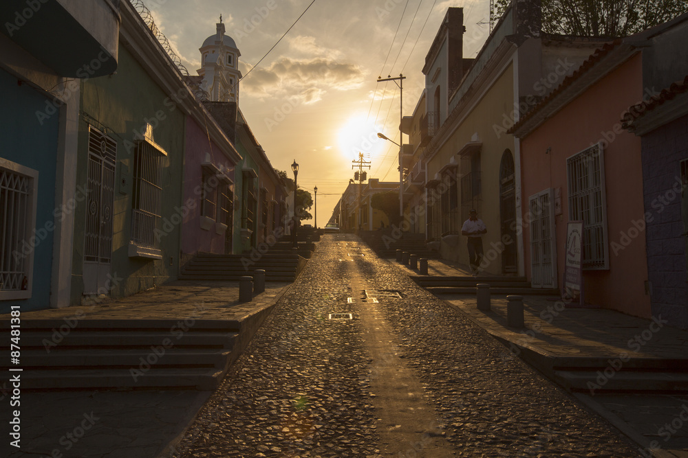 Sunset in old colonial city of Ciudad Bolivar, Venezuela