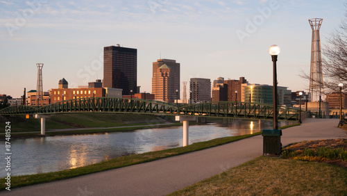 Dayton Ohio Downtown City Skyline Great Miami River