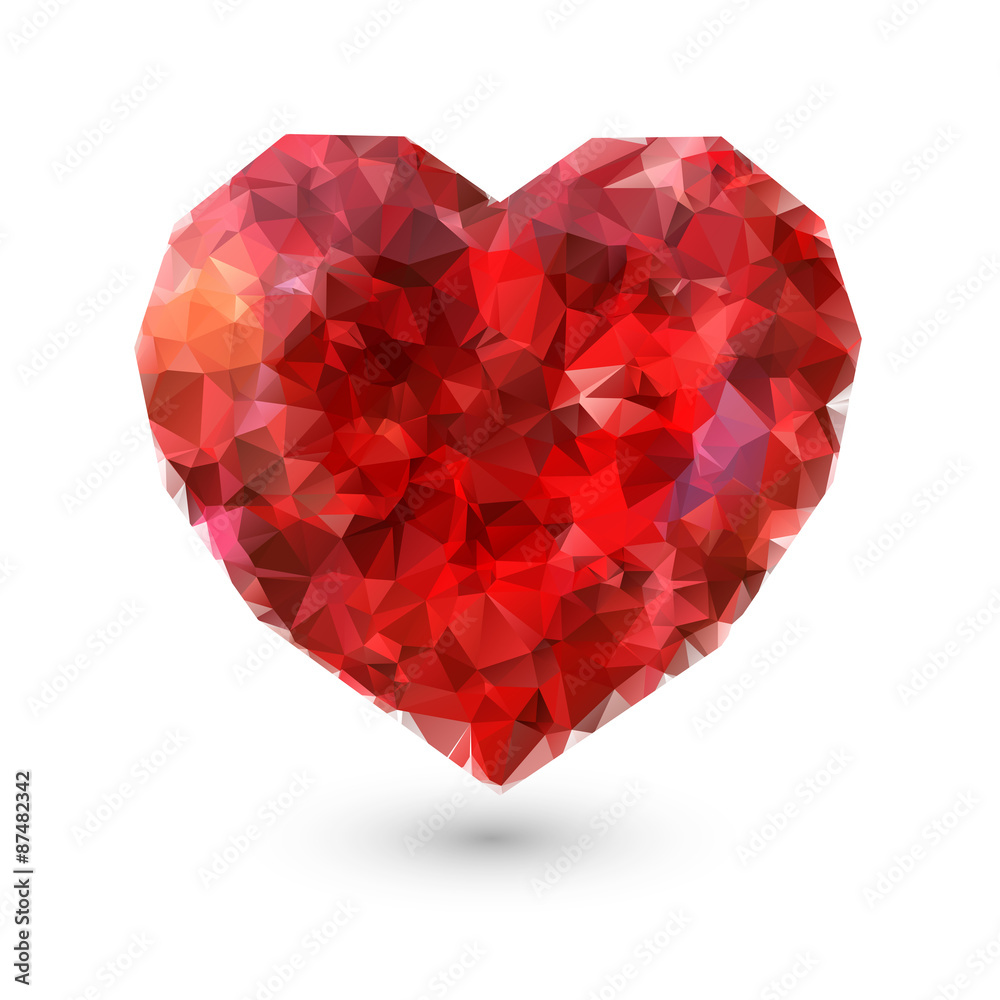 custom made wallpaper toronto digitalAbstract polygonal heart diamond jewel on white