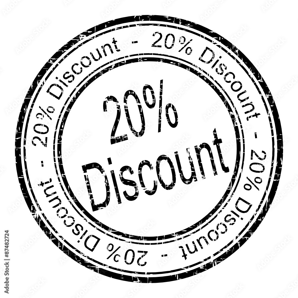 20% Discount rubber stamp