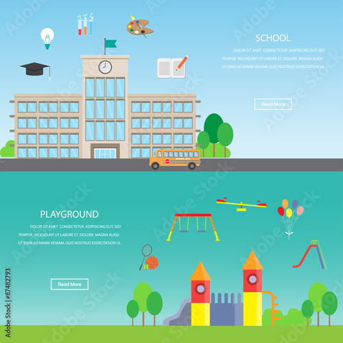 school and playground banner