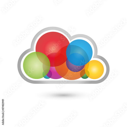 Wolke, farbig, Logo, Cloud Computing