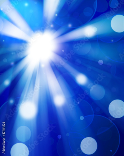 Festive winter abstract nature background with bokeh lights and
