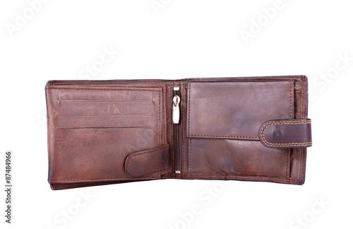 Used wallet isolated on white background