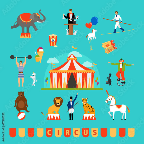 Circus and fun fair elements
