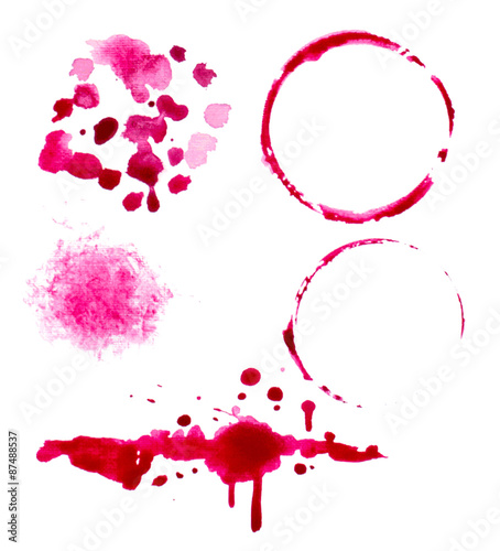 Fototapeta Naklejka Na Ścianę i Meble -  vectorized watercolor wine splashes and blots set