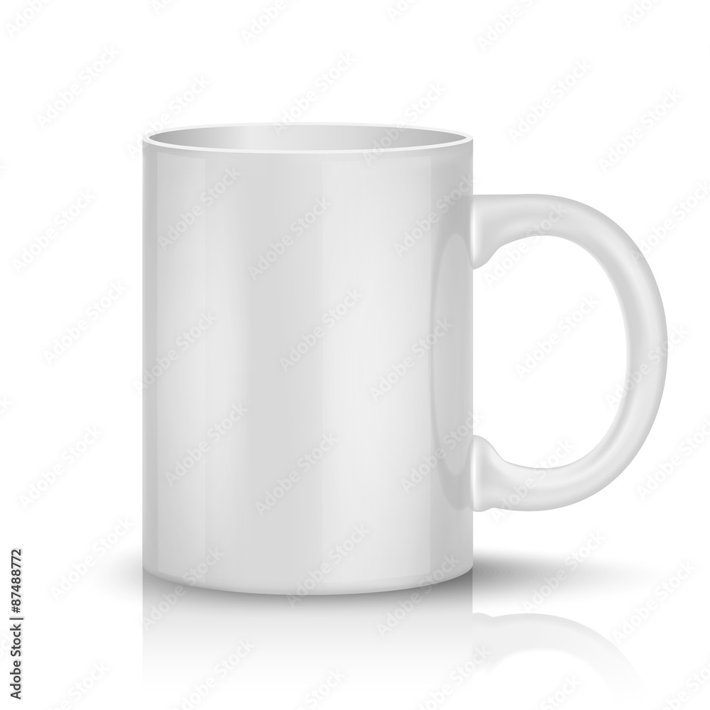 Realistic classic white cup Realistic classic white cup