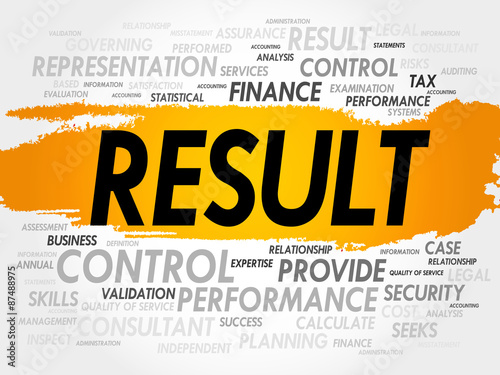 RESULT word cloud, business concept