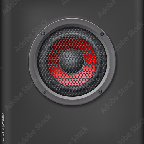 Sound speaker with grille.