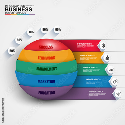 Infographic sphere vector design template