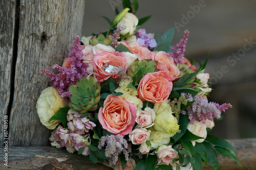 wedding bouquet and wedding rings © digitalmagus