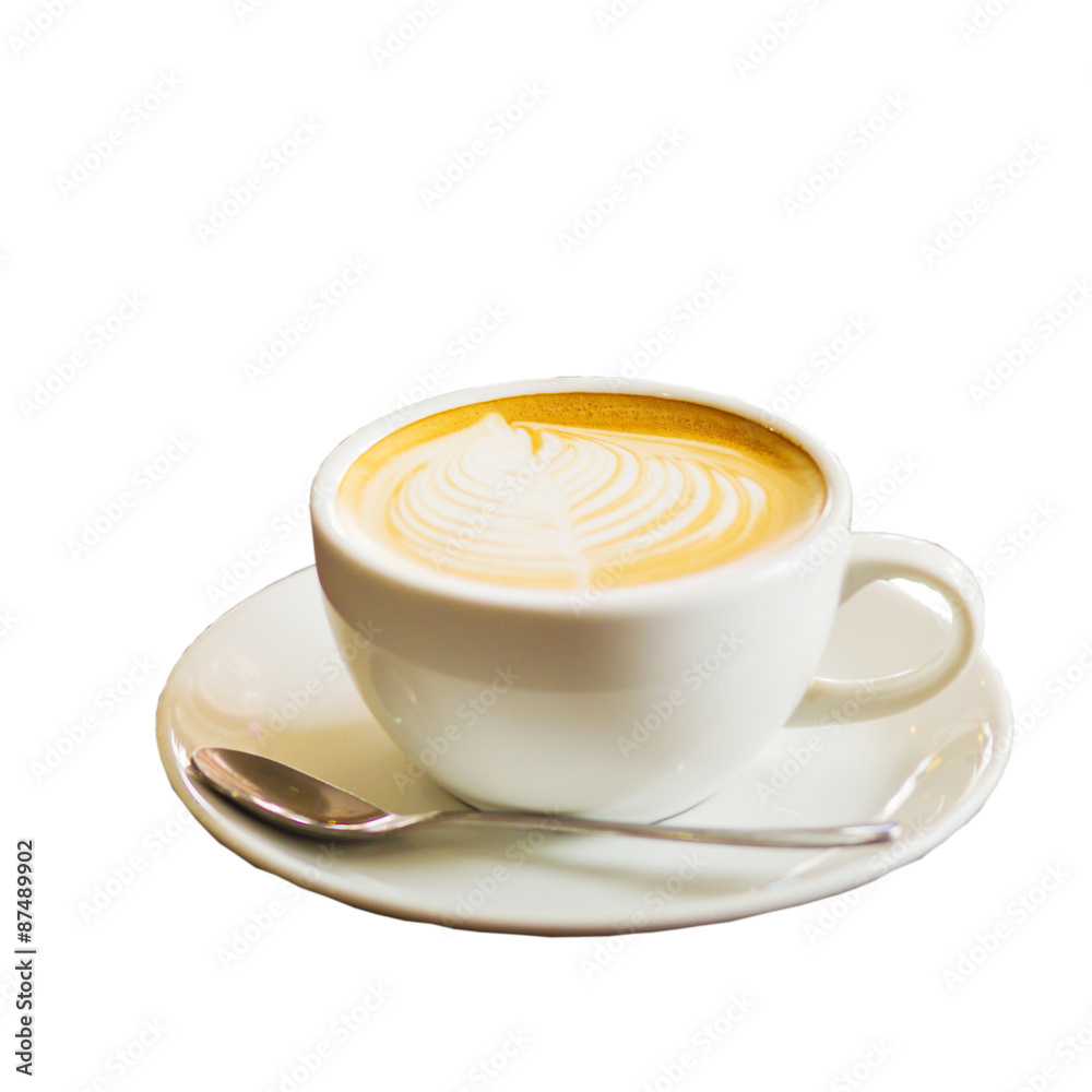 Hot cappuccino isolated on white background. Hot cappuccino isolated on white background.