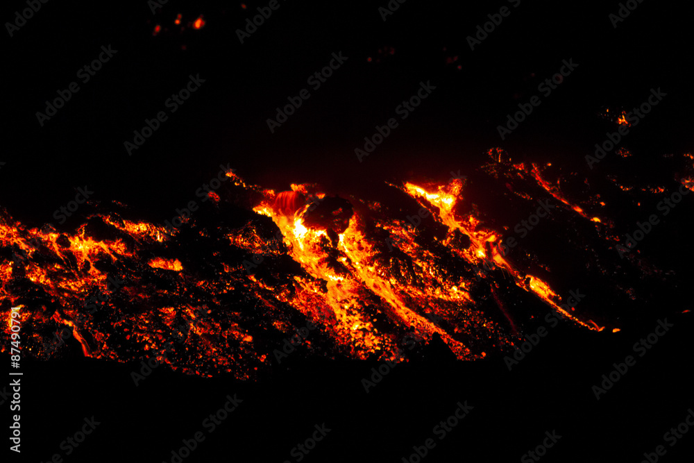 Lava flow. Etna eruption in May 2015 Lava flow. Etna eruption in May 2015