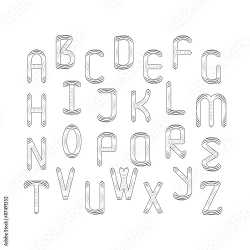 Vector English alphabet set.