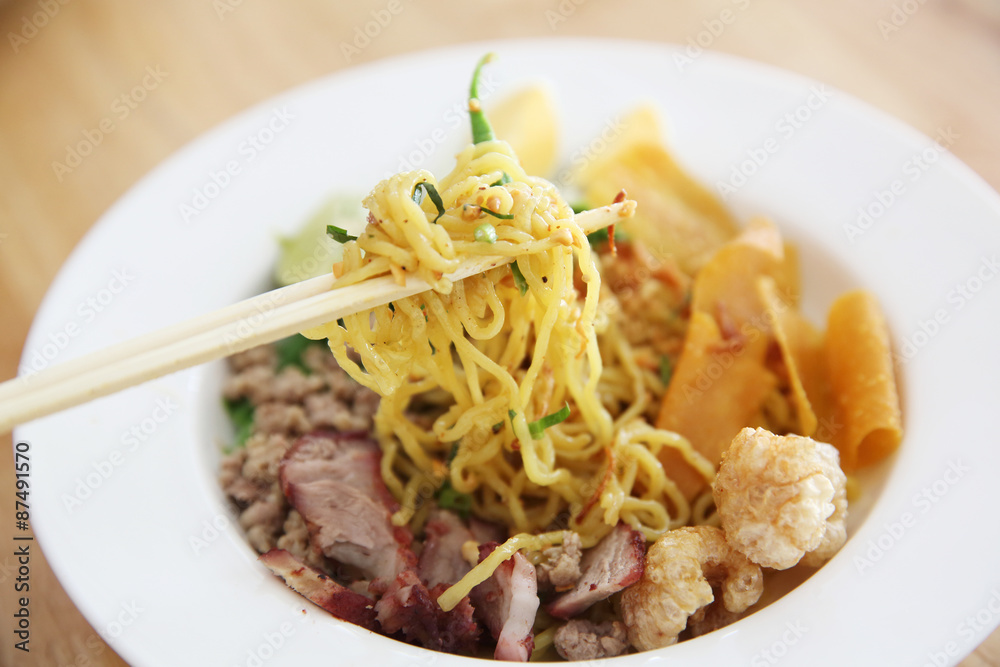 Thai food Tom yum noodle in Thai style Thai food Tom yum noodle in Thai style